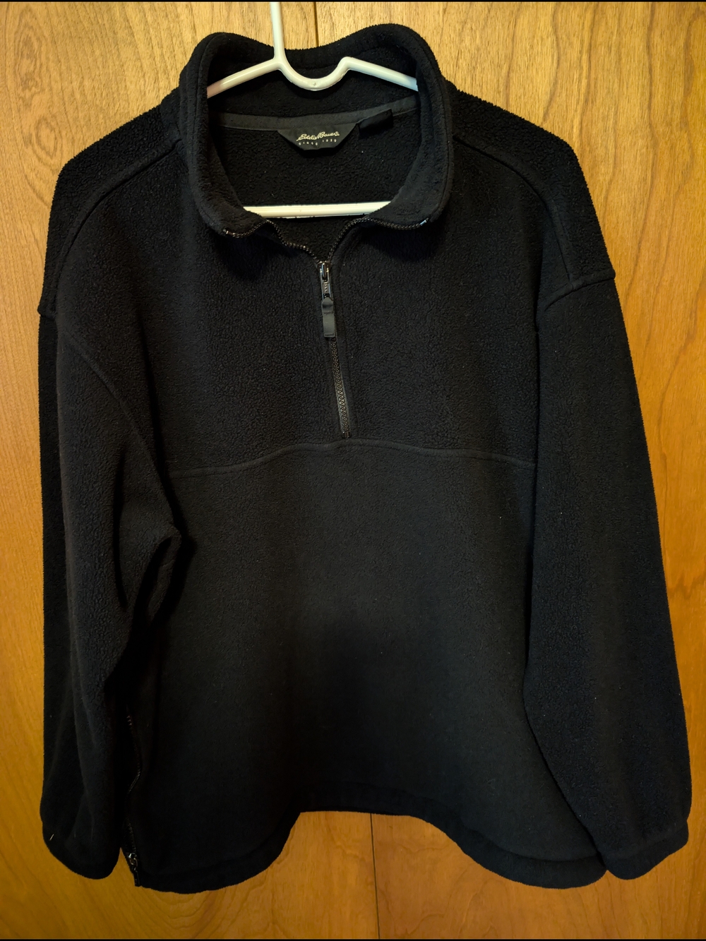 Eddie Bauer Black Lightweight Quarter-Zip Fleece Jacket